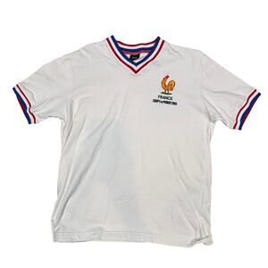 TOFFS FRANCE V NECK FOOTBALL SHIRT SIZE LARGE